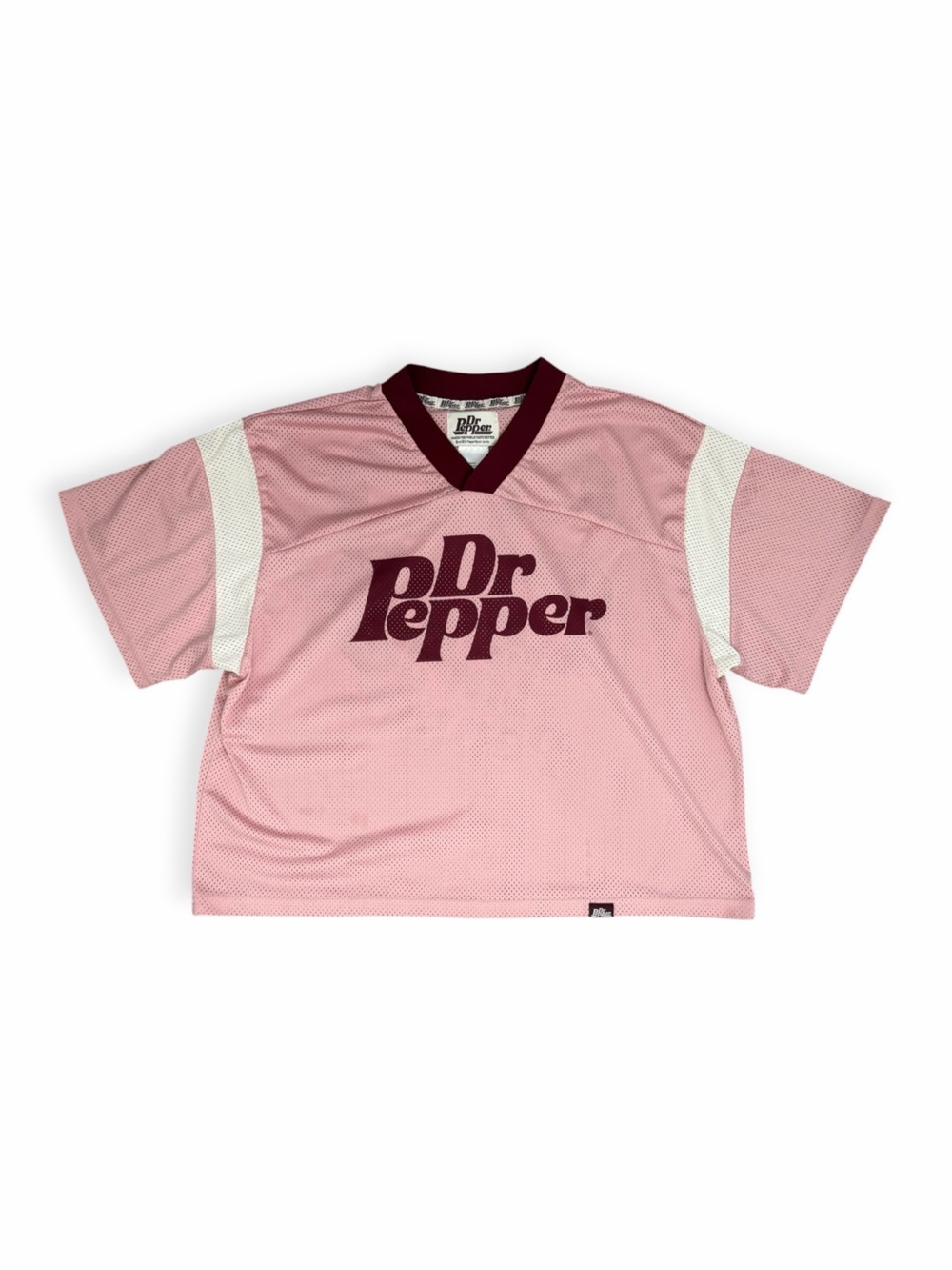 Dr Pepper Pink Mesh V-Neck Jersey Top by Dr Pepper - M